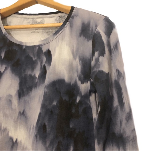 Daisy Fuentes Long Sleeve Tie Dye Watercolor T - Picture 2 of 5